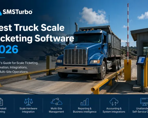 Truck on a scale representing the best truck scale ticketing software for 2026