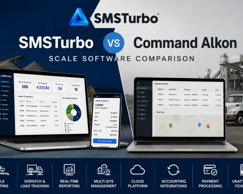 SMSTurbo vs Command Alkon scale software comparison for industrial scale ticketing and operations