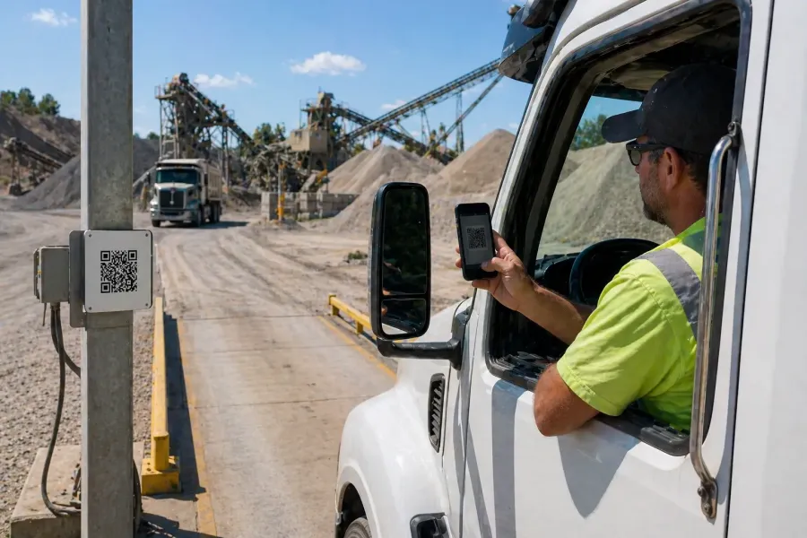 Virtual ticketing in quarry yard